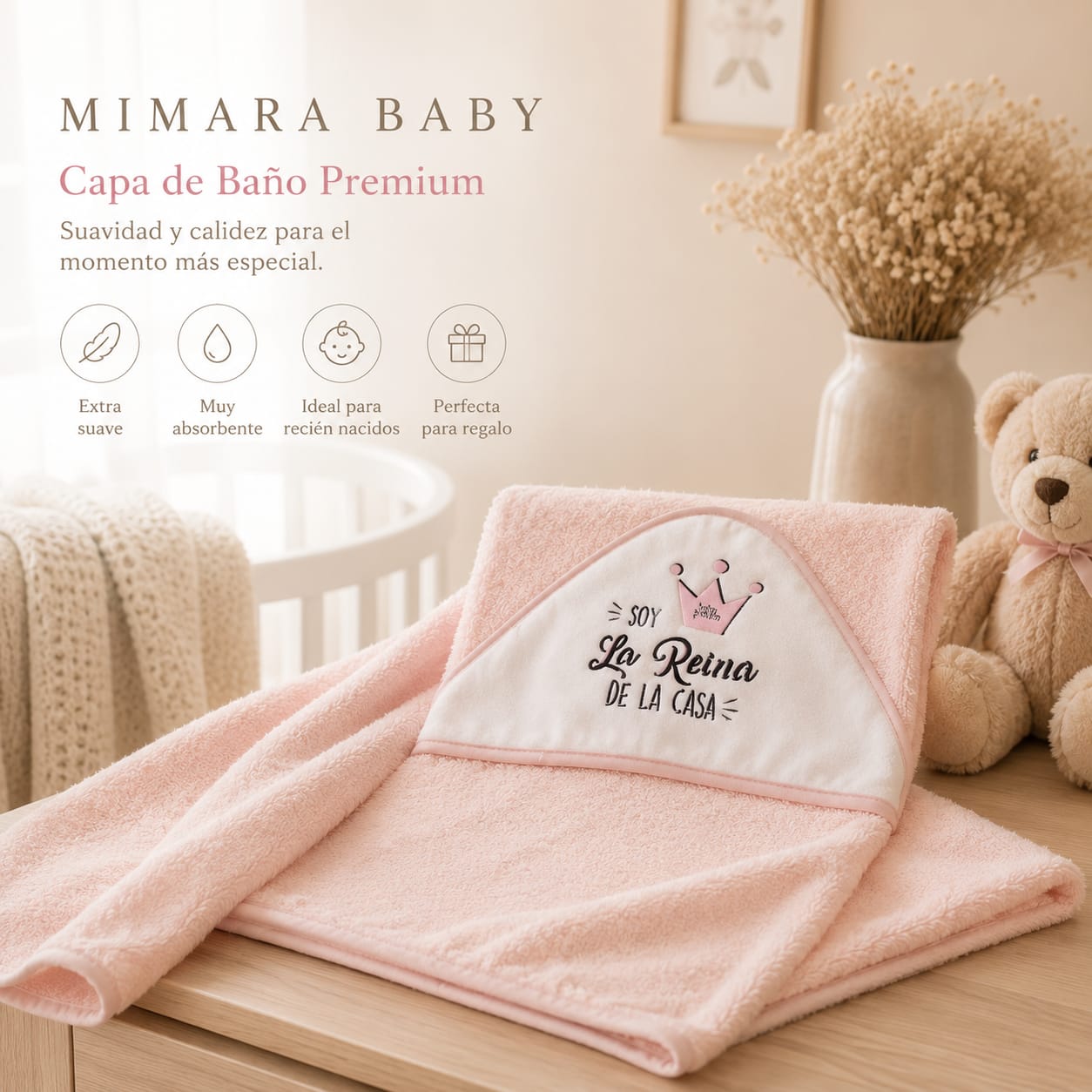 Pack Esencial Niña – Capa de Baño, Muselina y Sonajero Ciervo