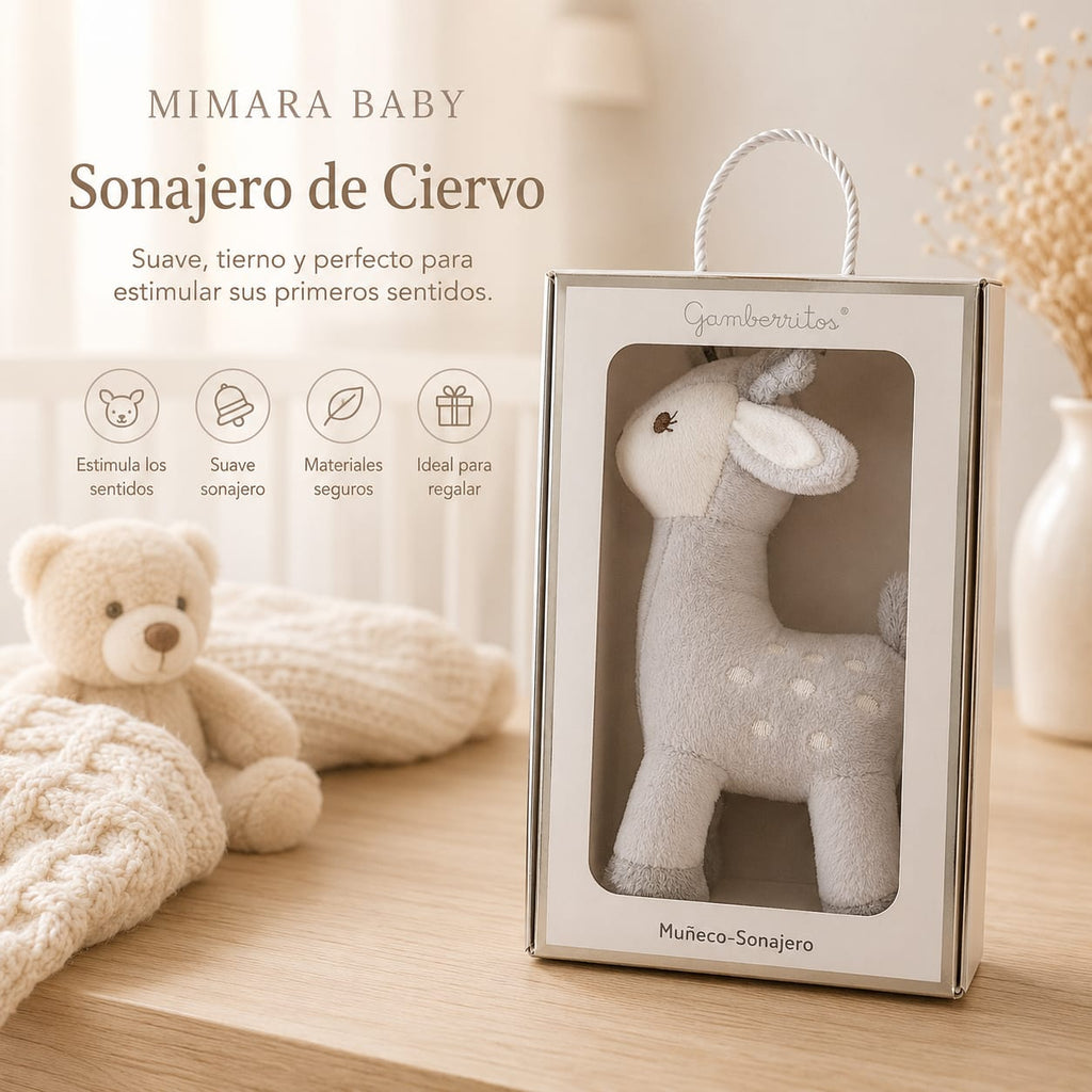 Pack Esencial Niña – Capa de Baño, Muselina y Sonajero Ciervo